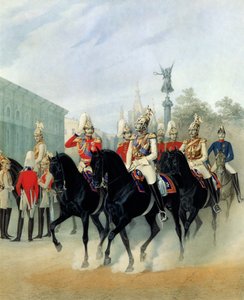 1843年、サンクトペテルブルクのニコラス1世（1796-1855）とアレクサンドル大公（1845-94）